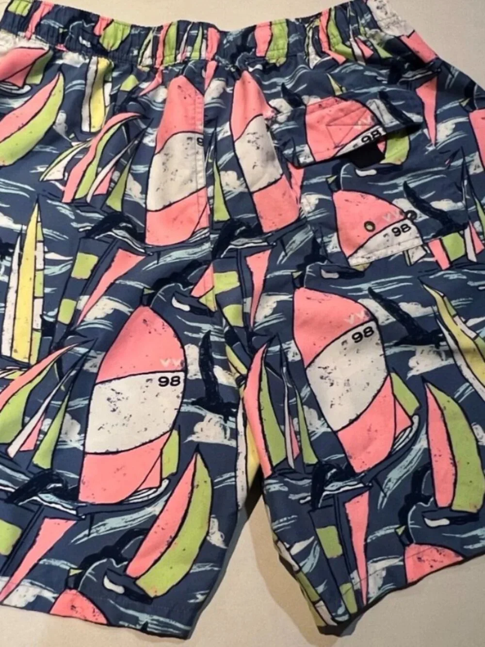 Vineyard Vines Swim Trunks with Sail Boats-Size M